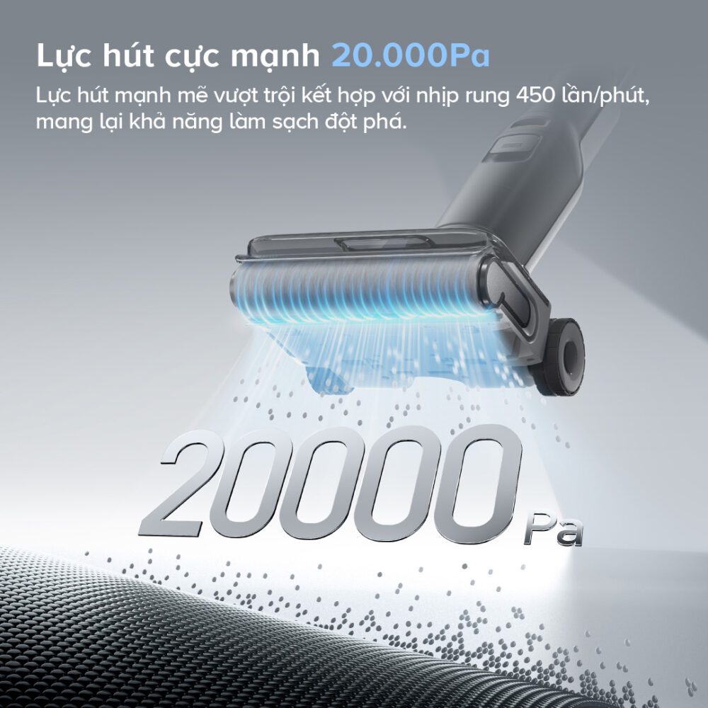 Roborock F25 ACE có lực hút lên tới 22000Pa