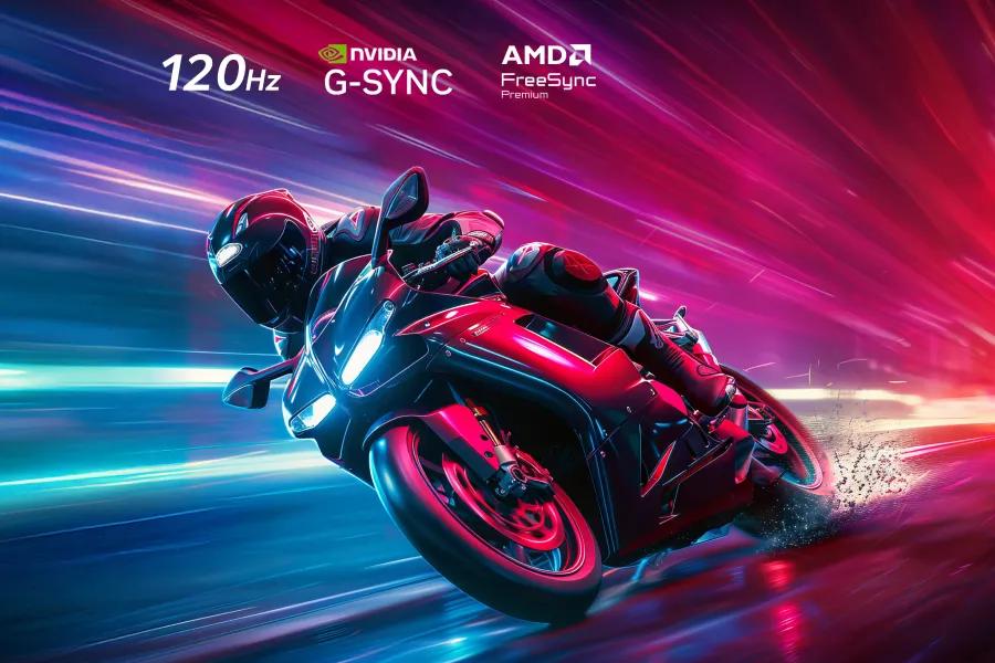 tần số quét 120Hz kết hợp NVIDIA G-SYNC, AMD FreeSync Premium và thời gian phản hồi 0,1ms