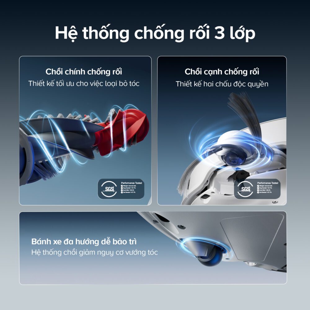 Roborock Qrevo Edge 2 hệ thống chống rối 3 lớp
