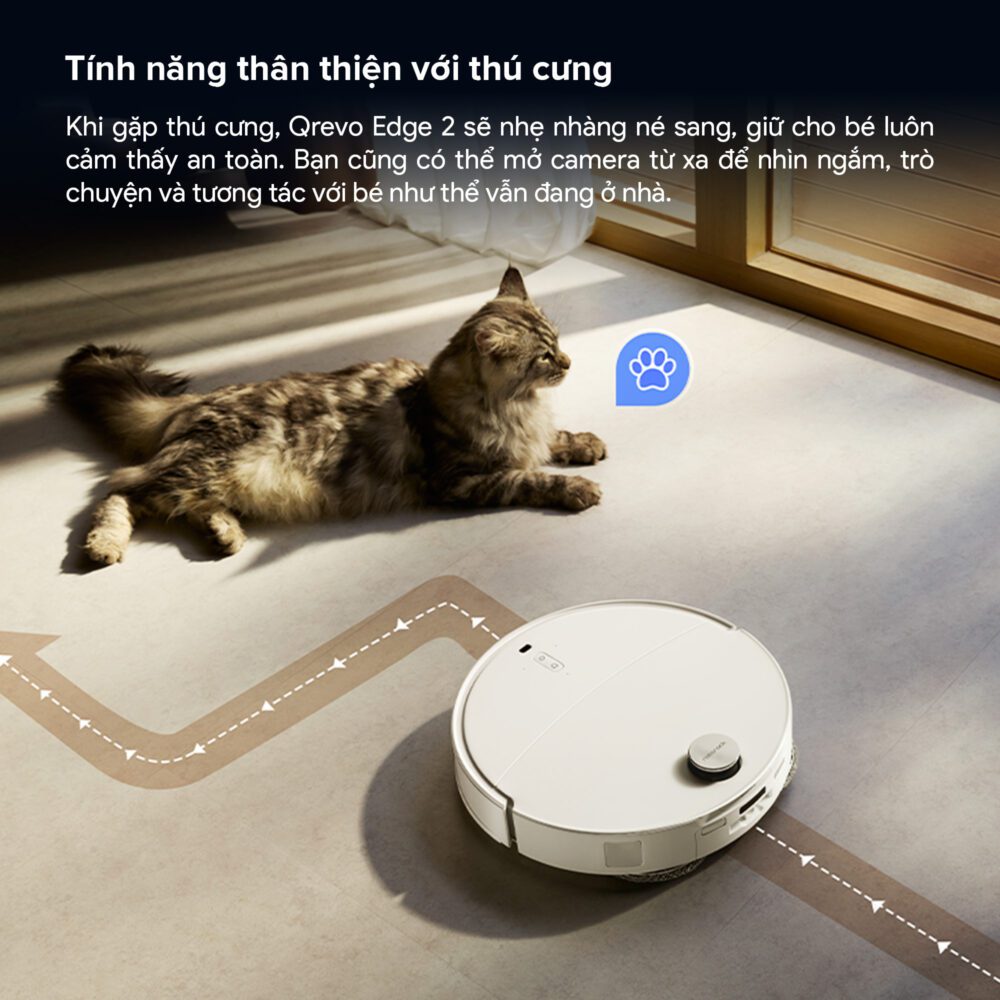 Roborock Qrevo Edge 2 thân thiện với gia đình có thú cưng