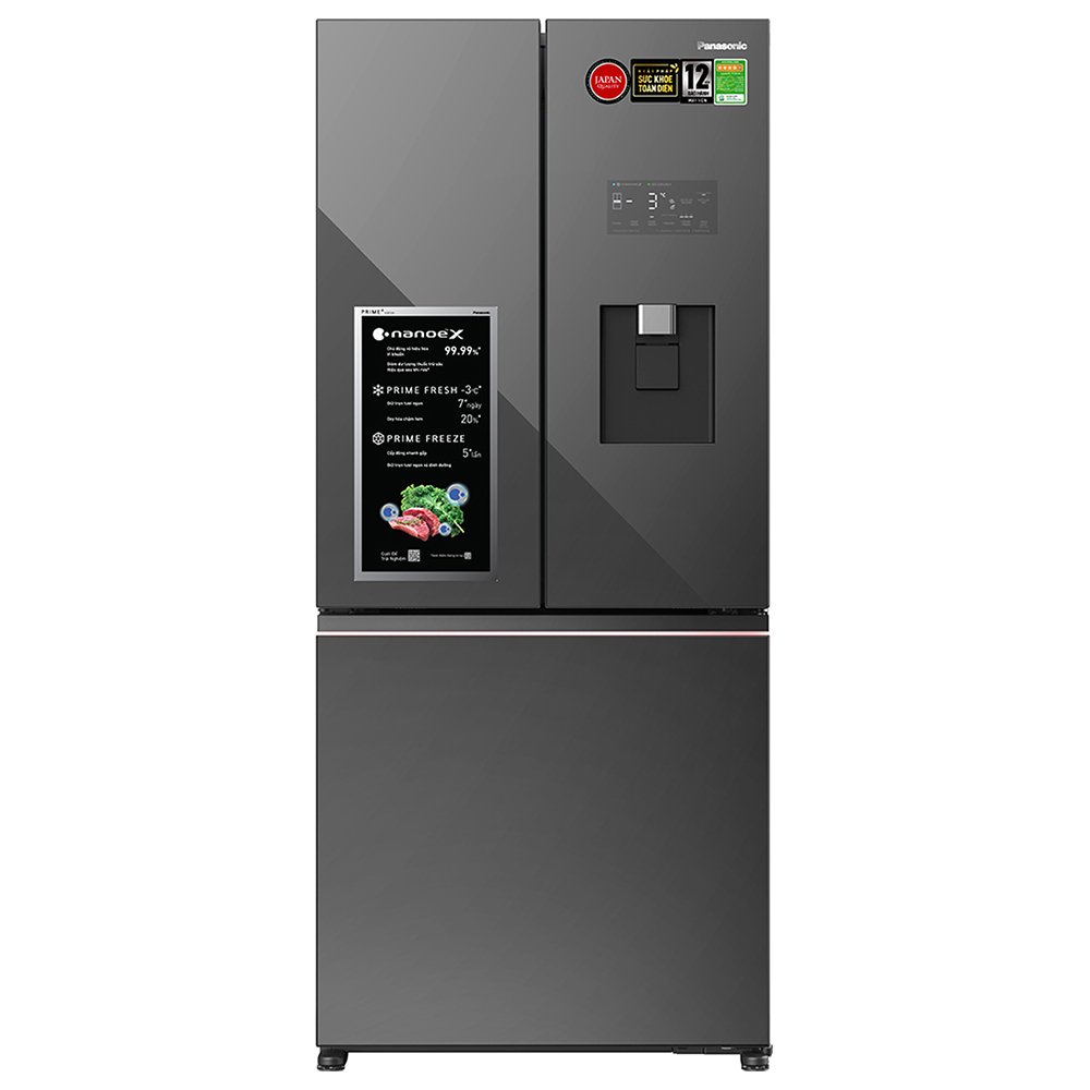 Tủ lạnh Panasonics 3 cánh mặt gương đen NR-CW530XMMV