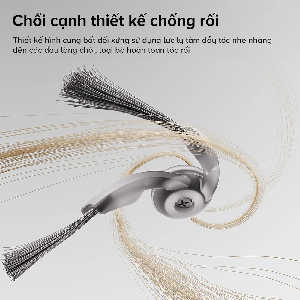 Roborock Qrevo C Pro chổi cạnh thiết kế chống rối