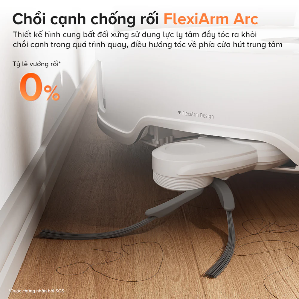 Roborock Qrevo Edge 5V1 chổi cạnh chống rối FlexiArm Arc