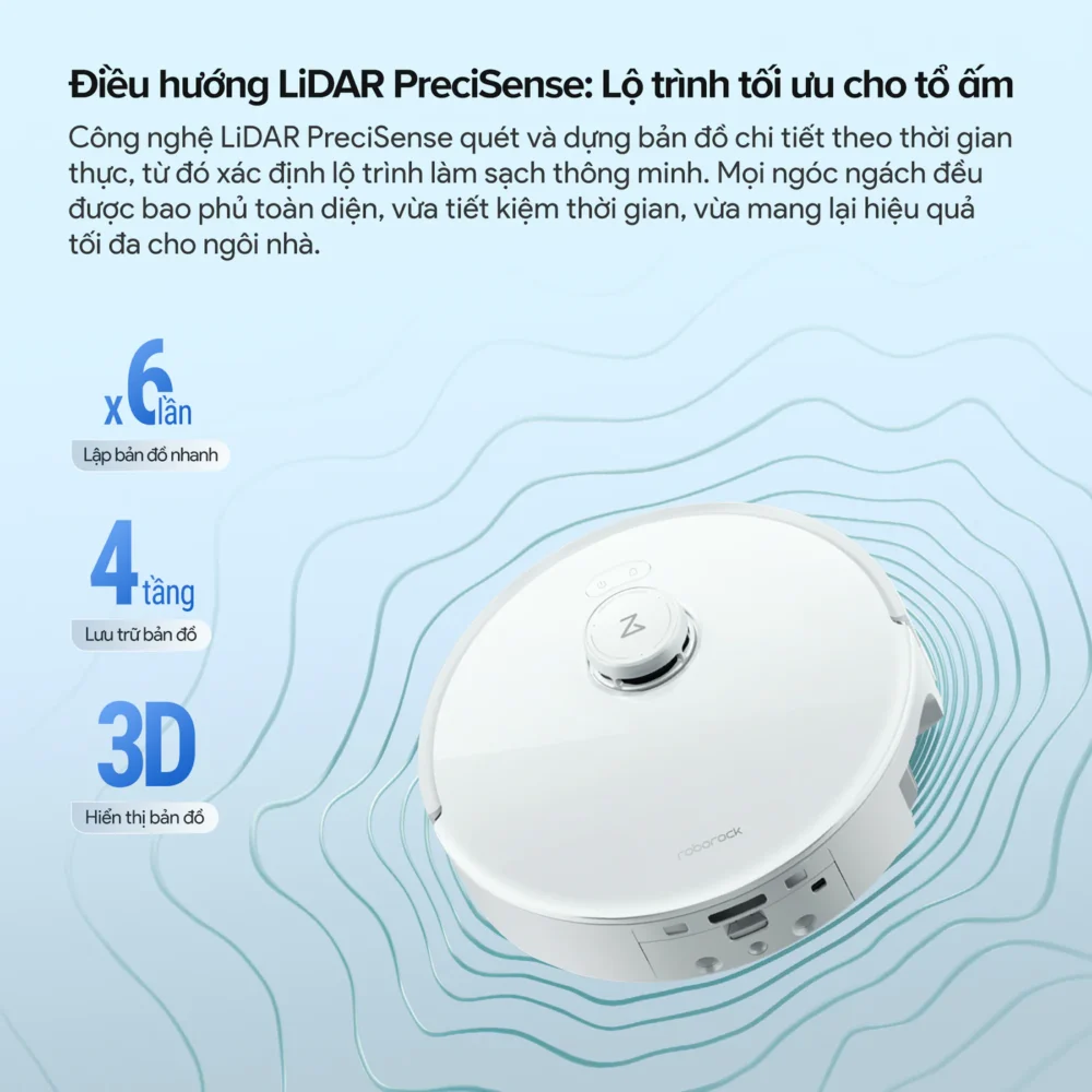 Roborock Qrevo Curv 2 Flow điều hướng PreciSense LiDAR