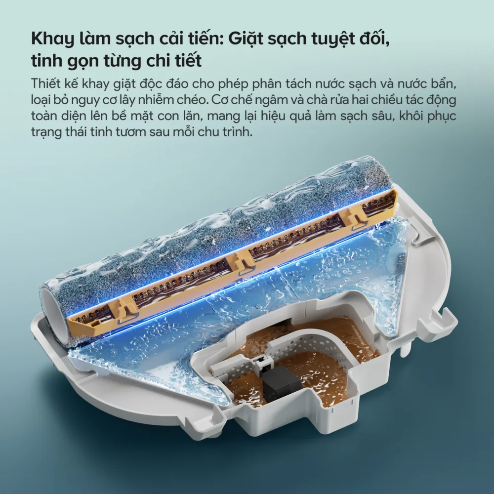 Roborock Qrevo Curv 2 Flow khay làm sạch cải tiến