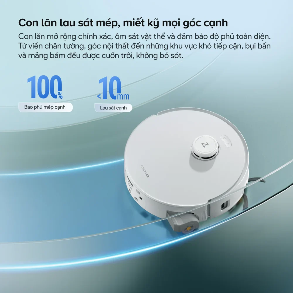 Roborock Qrevo Curv 2 Flow con lăn lau sát mép dưới 10mm