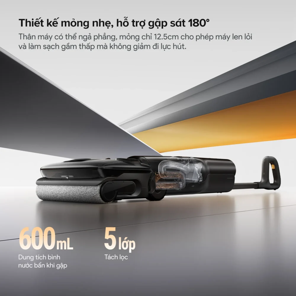 Thiết kế mỏng nhẹ, hỗ trợ gập sát 180°