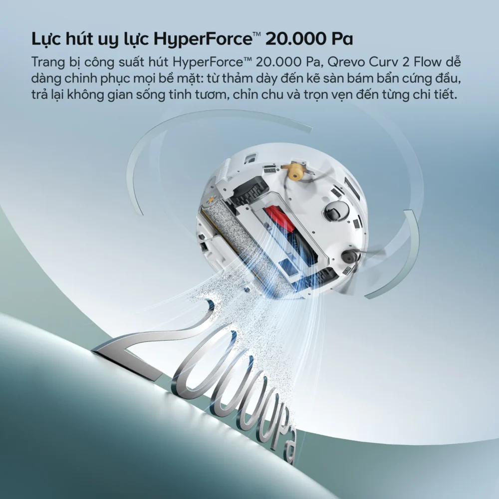 Roborock Qrevo Curv 2 Flow lực hút HyperForce 20.000Pa