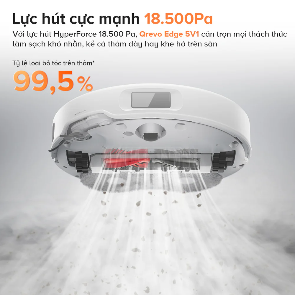 Roborock Qrevo Edge 5V1 lực hút HyperForce 18.500Pa