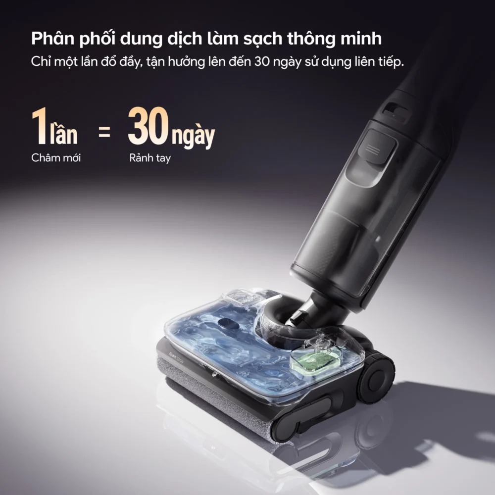 tự phân phối nước lau sàn thông minh