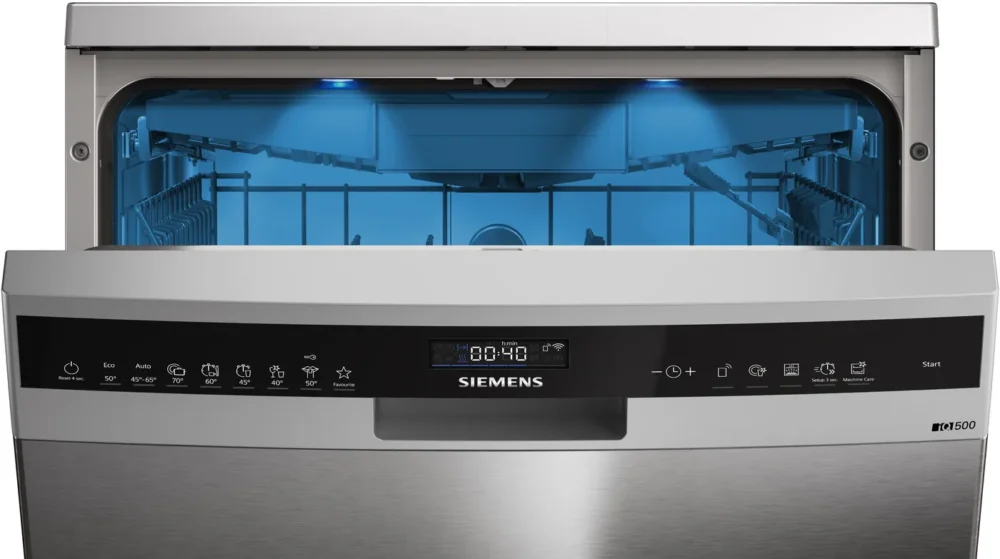 bảng điều khiển và hiển thị trên máy rửa bát siemens iq500