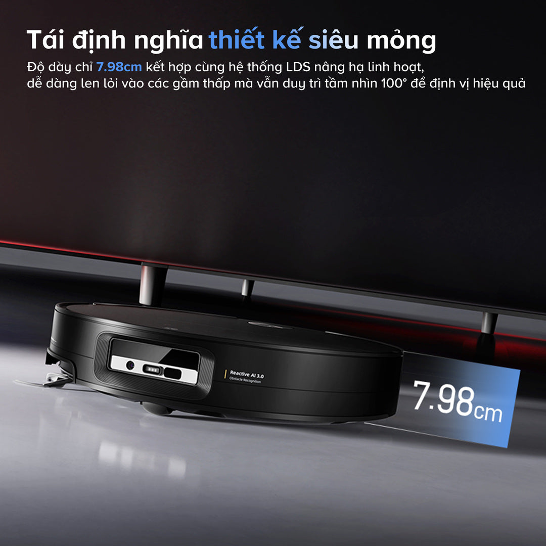 thiết kế siêu mỏng trên Roborock Saros 10
