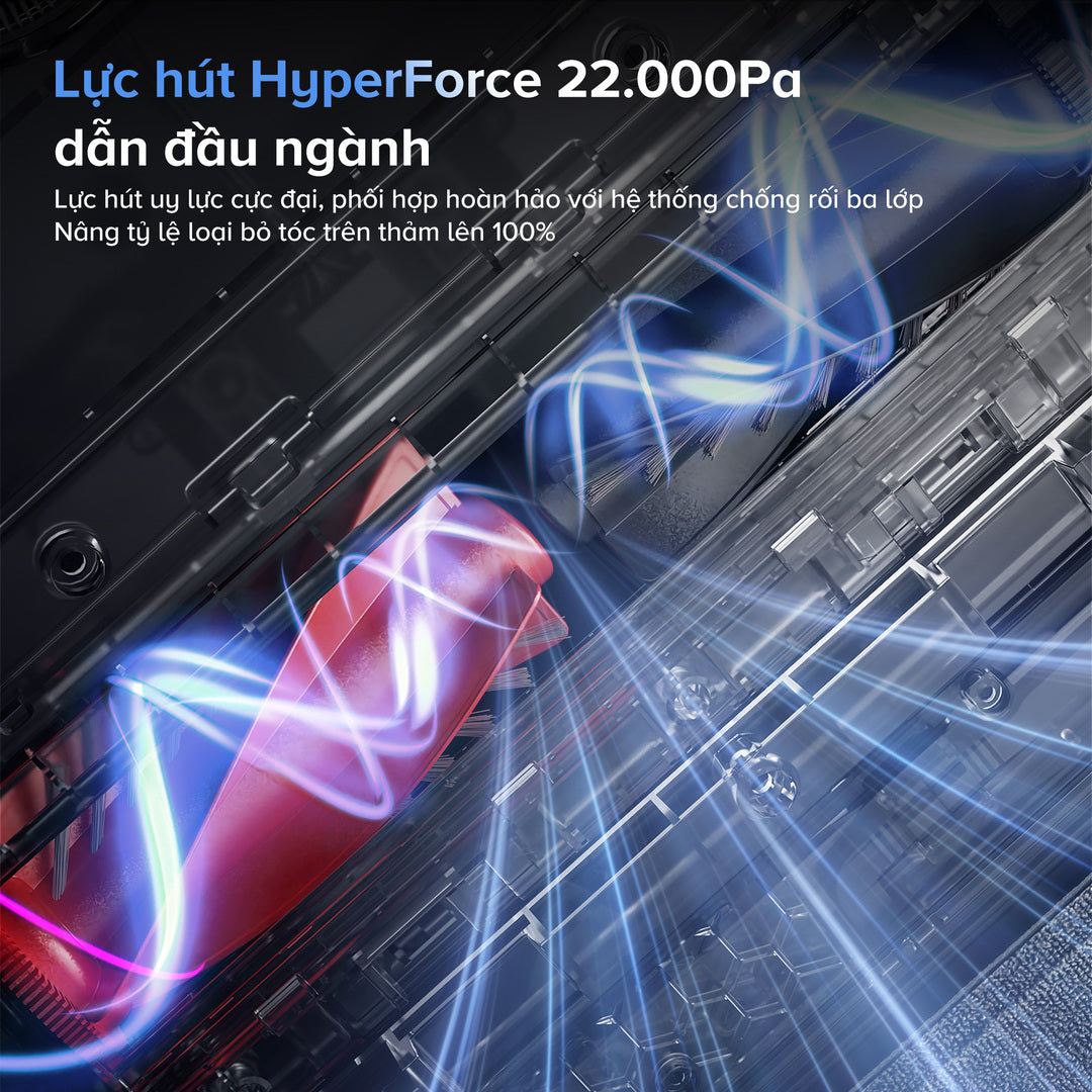 Lực Hút Mạnh Mẽ HyperForce® 22.000 Pa