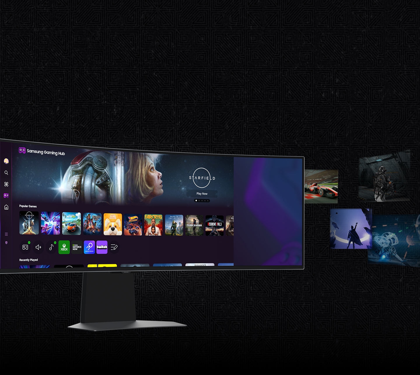 gaming hub trên màn hình samsung odyssey