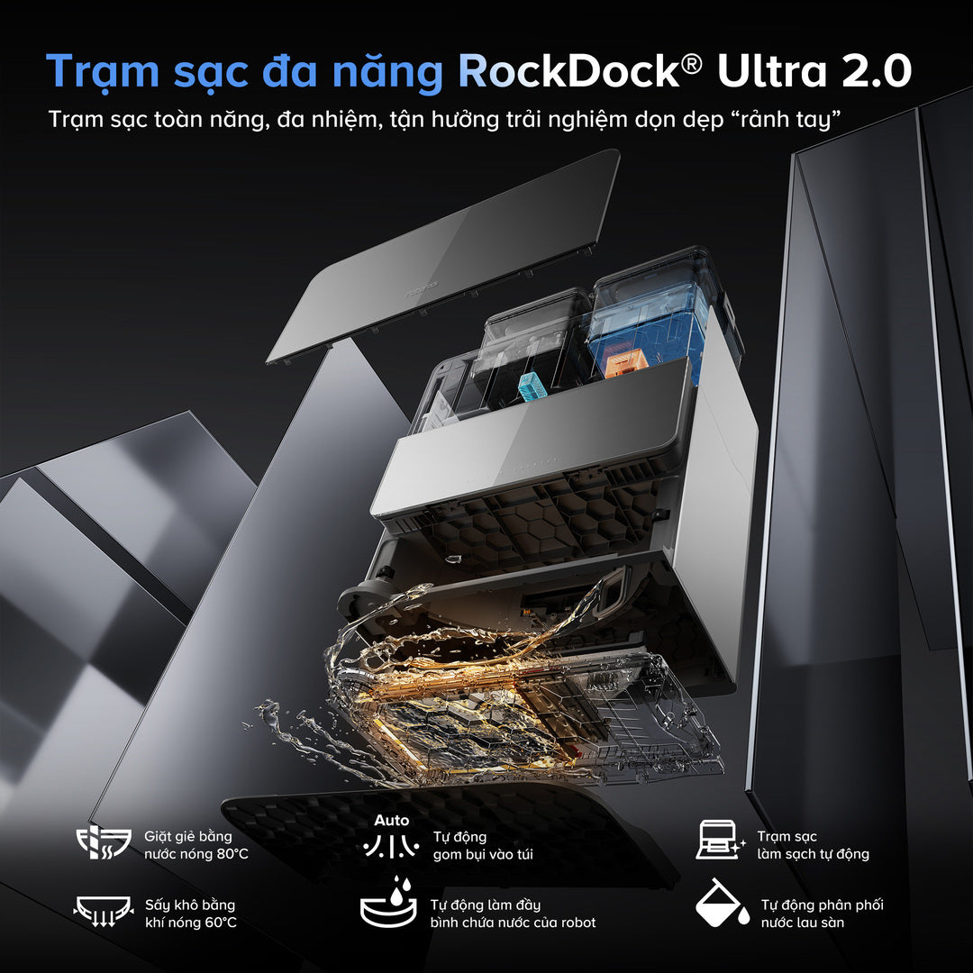 Roborock Saros 10 - Trạm Sạc Đa Năng Rockdock® Ultra 2.0