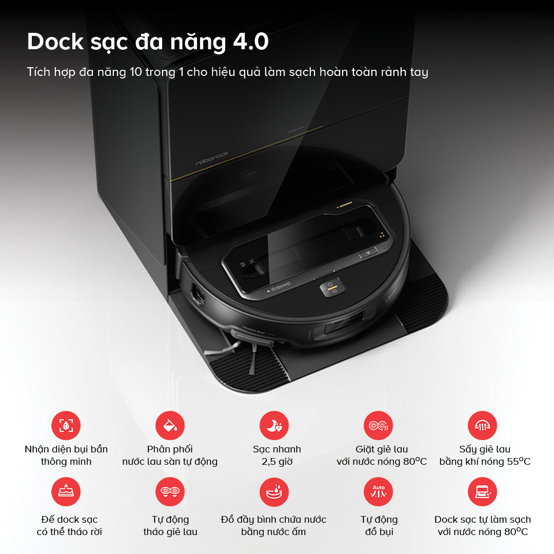 Roborock Saros Z70 - trạm sạc đa năng