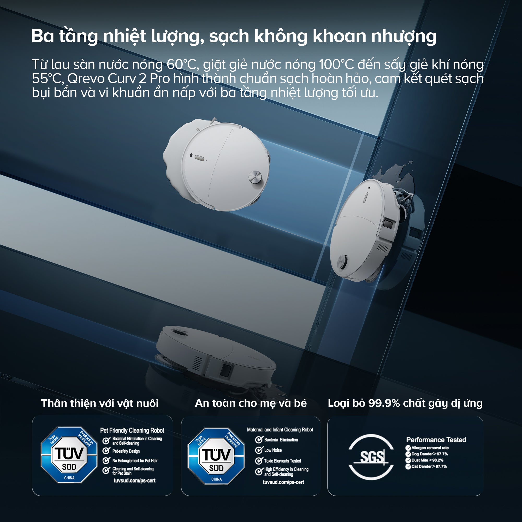 chứng nhận TUV trên roborock Qrevo Curv2 Pro