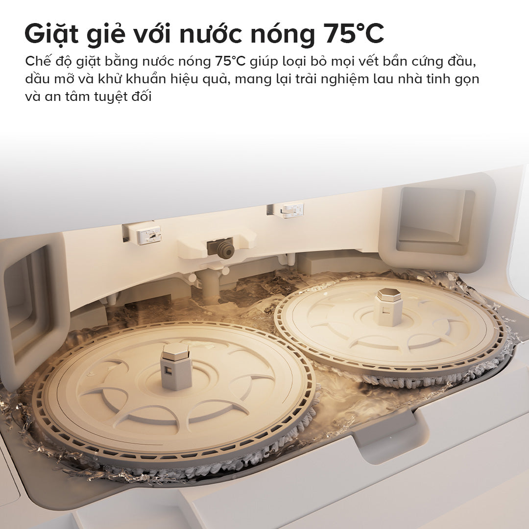 giặt giẻ bằng nước nóng