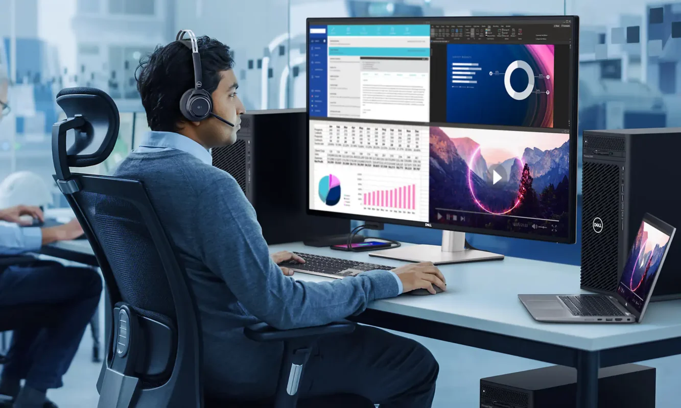 chia màn hình 4 vùng độc lập Dell U4323QE