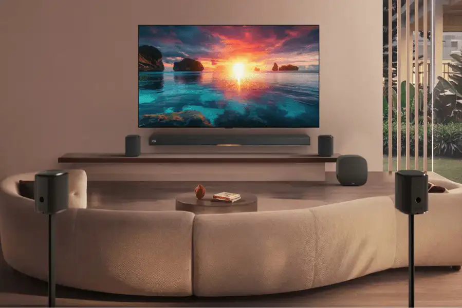 tv lg g6 oled evo ai kết hợp với soundbar lg