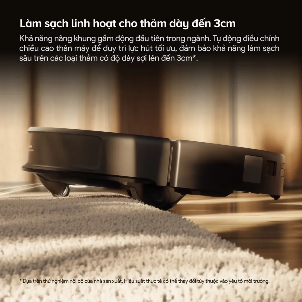 làm sạch linh hoạt cho thảm dày đến 3cm