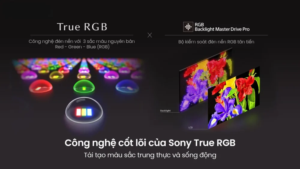 công nghệ true rgb trên tv sony bravia 7 ii