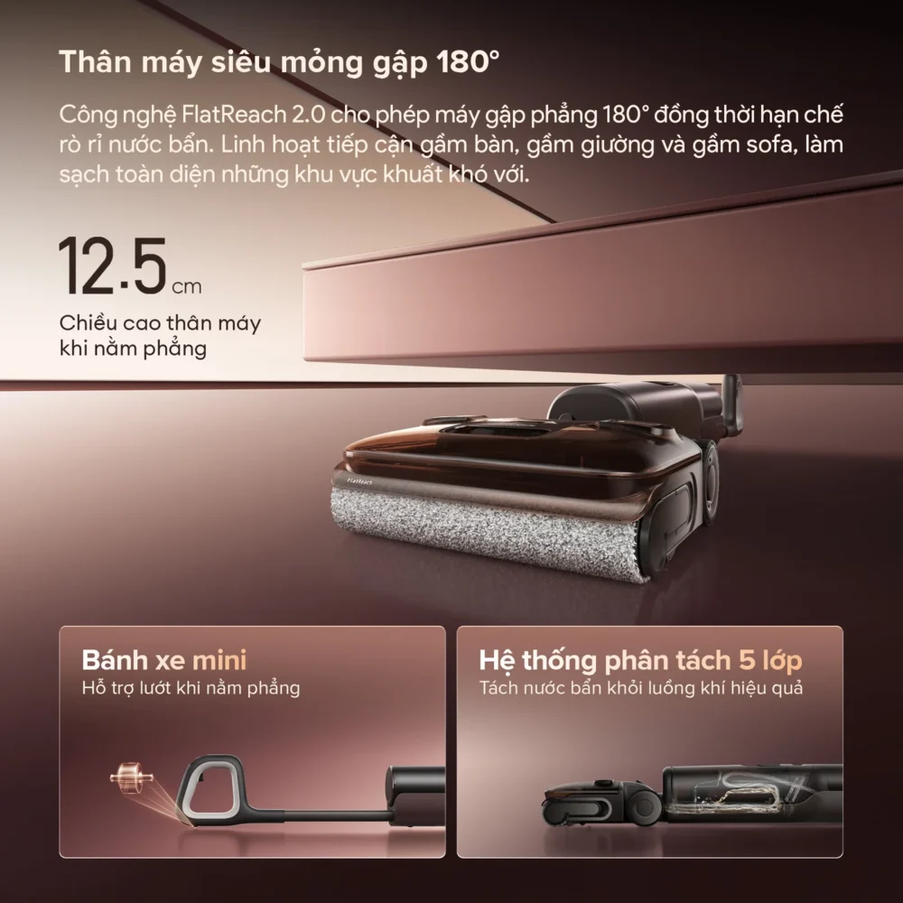 thân máy f25 pro turbo có thể gập 180°